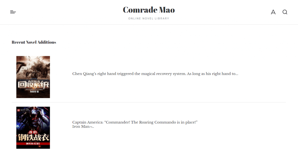ComradeMao.com homepage