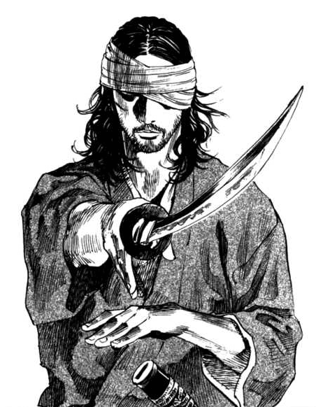 Musashi sword pointing samurai art vagabond